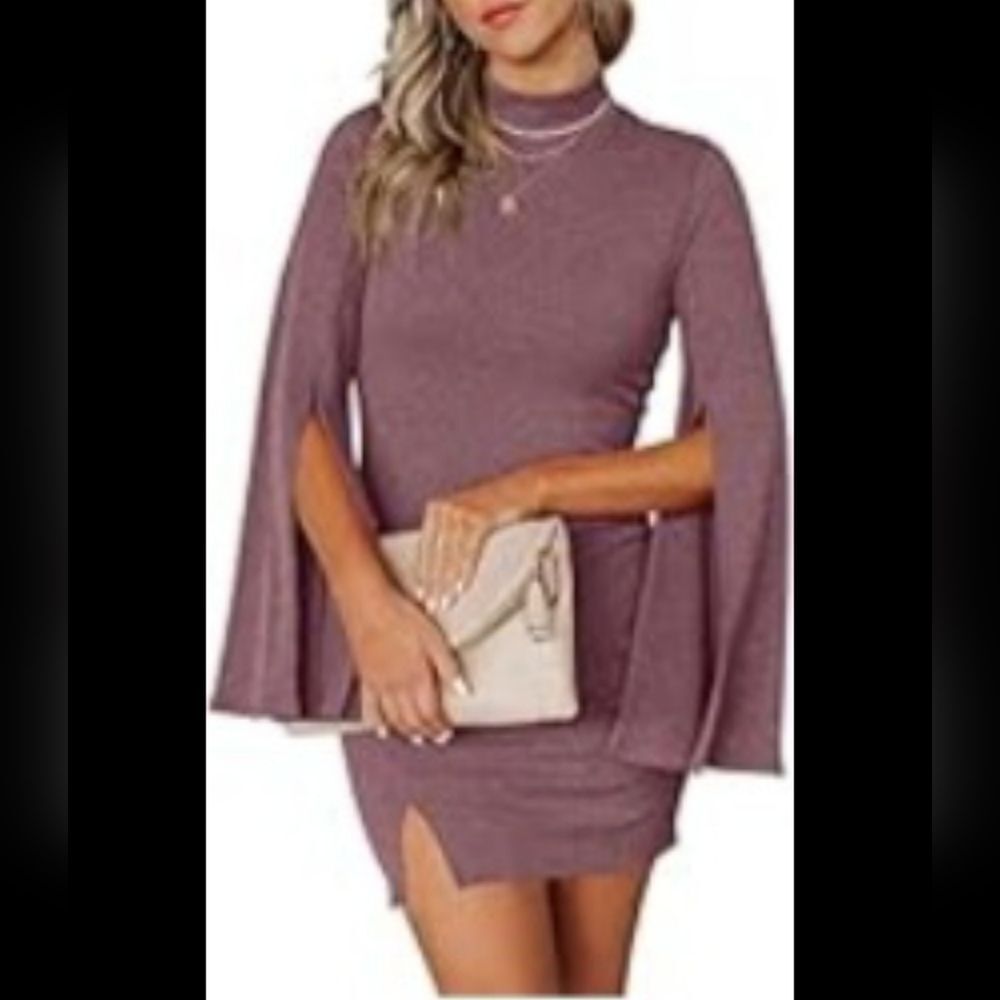 Anrabess Women's Mock Neck Long Sleeve Bodycon Mini Size M. Excellent Condition!